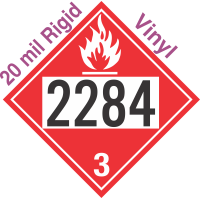 Flammable Class 3 UN2284 20mil Rigid Vinyl DOT Placard