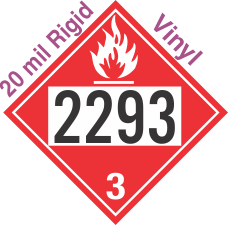 Flammable Class 3 UN2293 20mil Rigid Vinyl DOT Placard