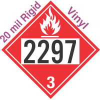 Flammable Class 3 UN2297 20mil Rigid Vinyl DOT Placard