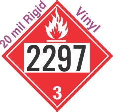 Flammable Class 3 UN2297 20mil Rigid Vinyl DOT Placard