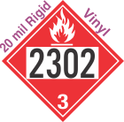 Flammable Class 3 UN2302 20mil Rigid Vinyl DOT Placard