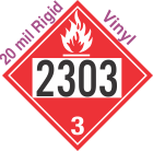 Flammable Class 3 UN2303 20mil Rigid Vinyl DOT Placard