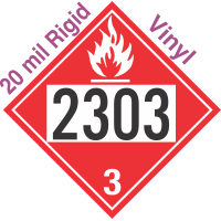 Flammable Class 3 UN2303 20mil Rigid Vinyl DOT Placard