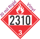 Flammable Class 3 UN2310 20mil Rigid Vinyl DOT Placard