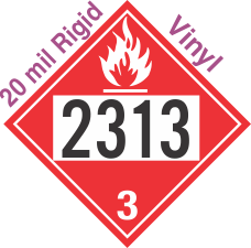 Flammable Class 3 UN2313 20mil Rigid Vinyl DOT Placard