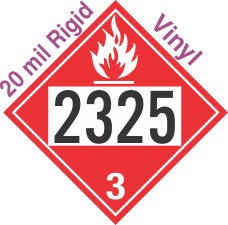 Flammable Class 3 UN2325 20mil Rigid Vinyl DOT Placard
