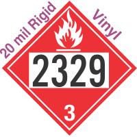 Flammable Class 3 UN2329 20mil Rigid Vinyl DOT Placard