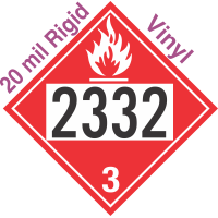 Flammable Class 3 UN2332 20mil Rigid Vinyl DOT Placard