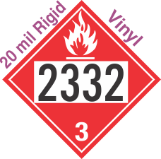 Flammable Class 3 UN2332 20mil Rigid Vinyl DOT Placard