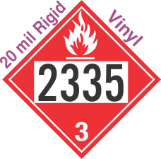 Flammable Class 3 UN2335 20mil Rigid Vinyl DOT Placard