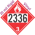 Flammable Class 3 UN2336 20mil Rigid Vinyl DOT Placard
