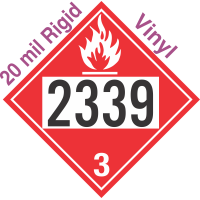 Flammable Class 3 UN2338 20mil Rigid Vinyl DOT Placard