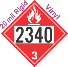 Flammable Class 3 UN2340 20mil Rigid Vinyl DOT Placard