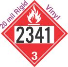 Flammable Class 3 UN2341 20mil Rigid Vinyl DOT Placard