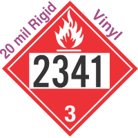 Flammable Class 3 UN2341 20mil Rigid Vinyl DOT Placard