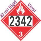 Flammable Class 3 UN2342 20mil Rigid Vinyl DOT Placard