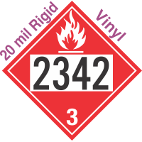 Flammable Class 3 UN2342 20mil Rigid Vinyl DOT Placard