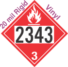 Flammable Class 3 UN2343 20mil Rigid Vinyl DOT Placard