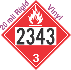 Flammable Class 3 UN2343 20mil Rigid Vinyl DOT Placard