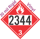 Flammable Class 3 UN2344 20mil Rigid Vinyl DOT Placard