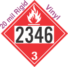 Flammable Class 3 UN2346 20mil Rigid Vinyl DOT Placard
