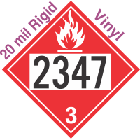 Flammable Class 3 UN2347 20mil Rigid Vinyl DOT Placard