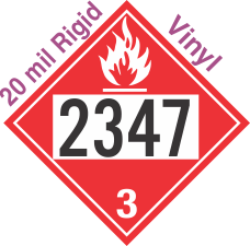 Flammable Class 3 UN2347 20mil Rigid Vinyl DOT Placard