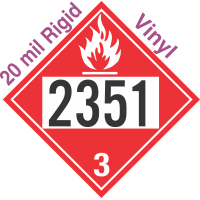 Flammable Class 3 UN2351 20mil Rigid Vinyl DOT Placard