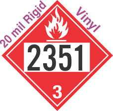 Flammable Class 3 UN2351 20mil Rigid Vinyl DOT Placard