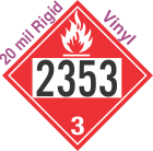 Flammable Class 3 UN2353 20mil Rigid Vinyl DOT Placard