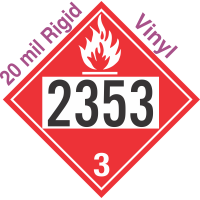 Flammable Class 3 UN2353 20mil Rigid Vinyl DOT Placard