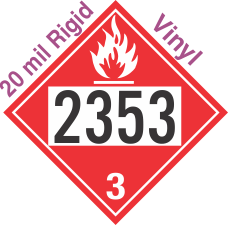 Flammable Class 3 UN2353 20mil Rigid Vinyl DOT Placard