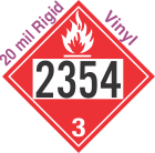 Flammable Class 3 UN2354 20mil Rigid Vinyl DOT Placard