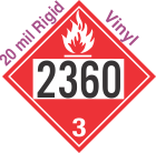 Flammable Class 3 UN2360 20mil Rigid Vinyl DOT Placard