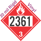 Flammable Class 3 UN2361 20mil Rigid Vinyl DOT Placard