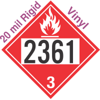 Flammable Class 3 UN2361 20mil Rigid Vinyl DOT Placard