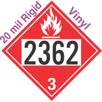 Flammable Class 3 UN2362 20mil Rigid Vinyl DOT Placard