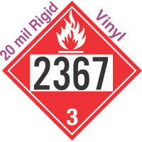 Flammable Class 3 UN2367 20mil Rigid Vinyl DOT Placard