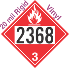 Flammable Class 3 UN2368 20mil Rigid Vinyl DOT Placard