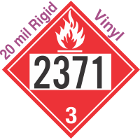 Flammable Class 3 UN2371 20mil Rigid Vinyl DOT Placard