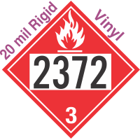 Flammable Class 3 UN2372 20mil Rigid Vinyl DOT Placard