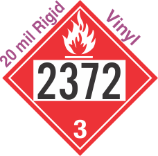 Flammable Class 3 UN2372 20mil Rigid Vinyl DOT Placard