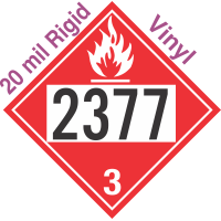 Flammable Class 3 UN2377 20mil Rigid Vinyl DOT Placard