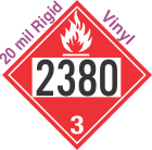 Flammable Class 3 UN2380 20mil Rigid Vinyl DOT Placard