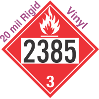 Flammable Class 3 UN2385 20mil Rigid Vinyl DOT Placard