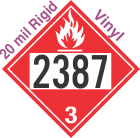 Flammable Class 3 UN2387 20mil Rigid Vinyl DOT Placard