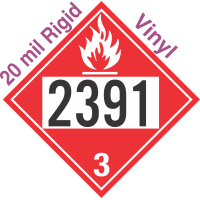 Flammable Class 3 UN2391 20mil Rigid Vinyl DOT Placard