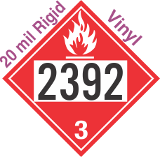 Flammable Class 3 UN2392 20mil Rigid Vinyl DOT Placard
