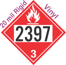 Flammable Class 3 UN2397 20mil Rigid Vinyl DOT Placard
