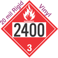 Flammable Class 3 UN2400 20mil Rigid Vinyl DOT Placard